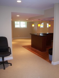 Veiw of bar area as you enter the basement